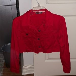 red cropped jean jacket!!!